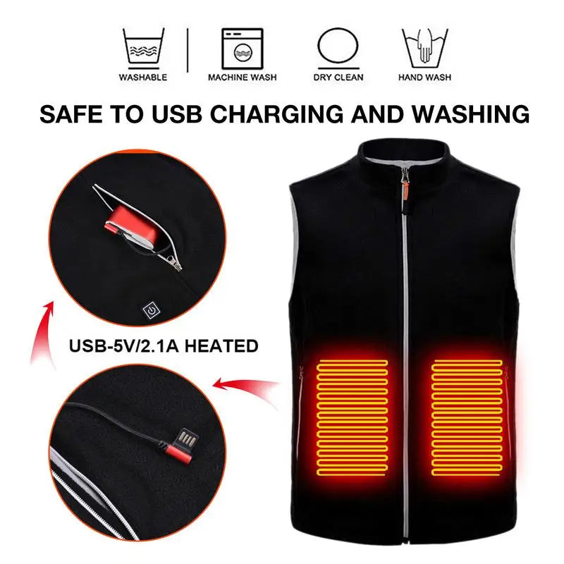 USB Heated Jacket - Gilet 3 Heat Temperature