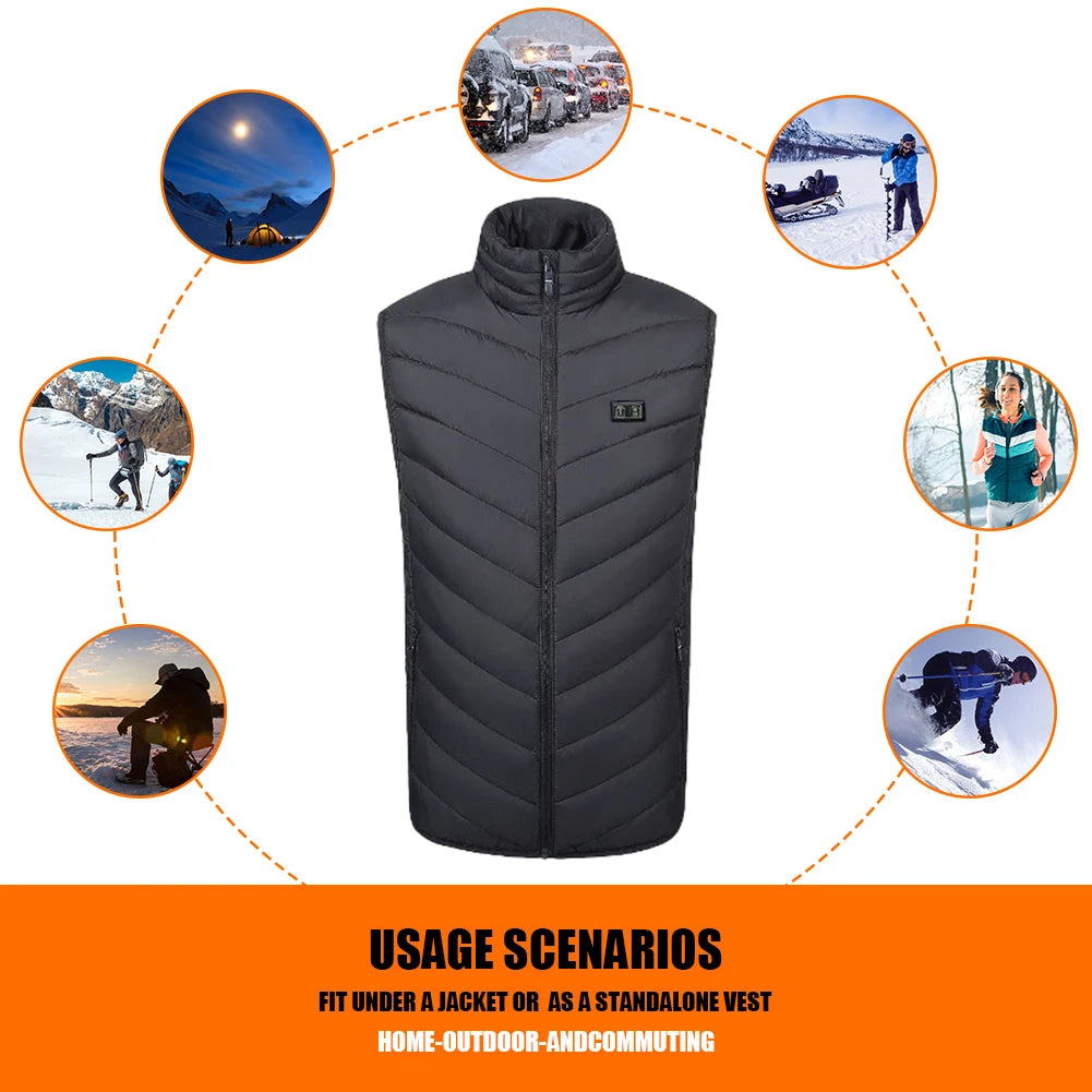 Unisex Electric Heating Gilet 3 Temperature Mode for Outdoor